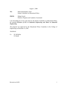 PR-09.09, Revision of B.S. in Industrial Engineering and Minor in