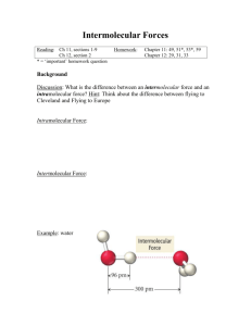 Intermolecular Forces and Properties of Solutions