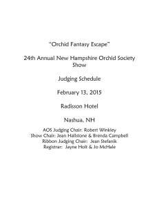 Judging Schedule - New Hampshire Orchid Society