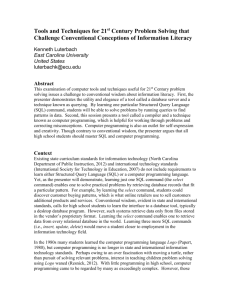 Tools and Techniques for 21st Century Problem Solving that