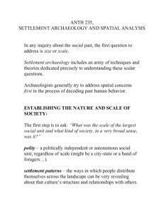 ANTH 235, SETTLEMENT ARCHAEOLOGY AND