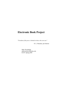 Electronic Book Project - UC Berkeley School of Information