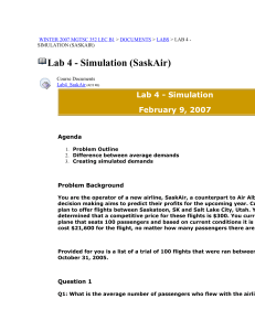 Lab 4 - Simulation (SaskAir)