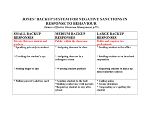 Jones` Backup System For Negative Sanctions in Response to