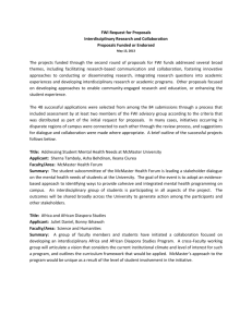 FWI Request for Proposals Interdisciplinary Research and