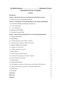 Information Structure in English