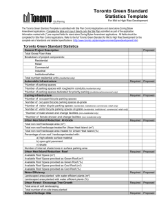 The Toronto Green Standard Template is submitted with Site Plan