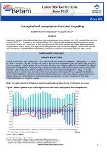 Non-agricultural unemployment has been stagnating Seyfettin