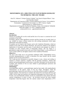 Geomatic techniques applied to monitoring of a melting ice