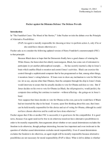 1 October 15, 2012 Forthcoming in Analysis Fischer against the