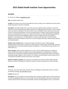 2015 Global Health Institute Team Opportunities ATLANTA Dr