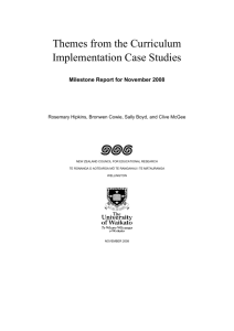 Themes from the Curriculum Implementation Case Studies