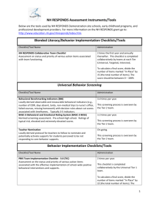NH RESPONDS Assessment Instruments/Tools