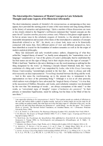 The Intersubjective Sameness of Mental Concepts in Late Scholastic