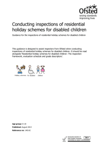 Conducting inspections residential holiday schemes for disabled