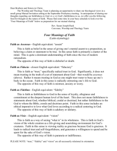 Four Meanings of Faith - The Presbytery of Elizabeth