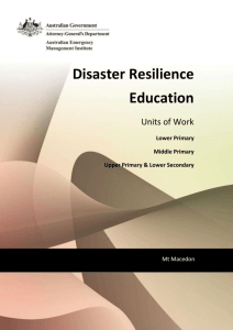 Units of Work - Disaster Resilience Education For Schools