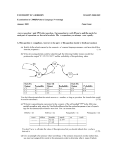 CS4025 (Natural Language Processing) Examination Paper, 2004/5