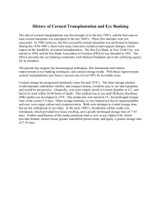 History of Corneal Transplantation and Eye Banking
