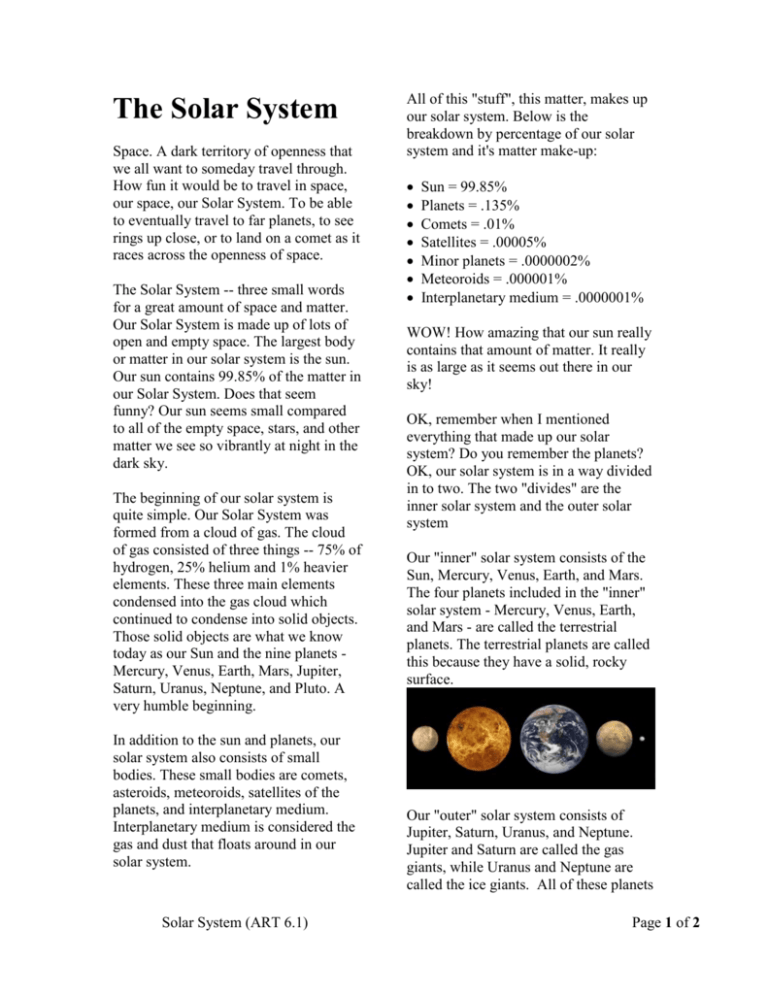 What Is Meant By The Solar System Short Answer Class 6 Questions And