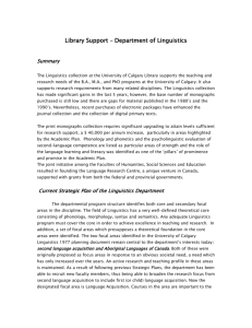 Library Support – Department of Linguistics