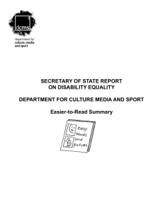 Secretary Of State Report - Easier-to-Read Summary