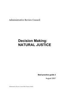 Decision Making: NATURAL JUSTICE