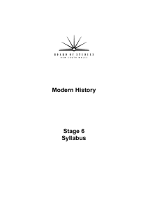 Modern History Stage 6 Syllabus