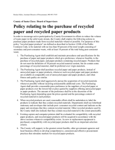 County of Santa Clara, CA, Recycled Paper Policy, n.d.