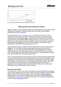 Altium growth rate exceeds the market Altium, developer of next