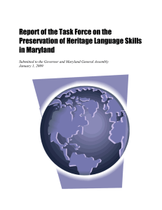 Heritage Language Task Force Report
