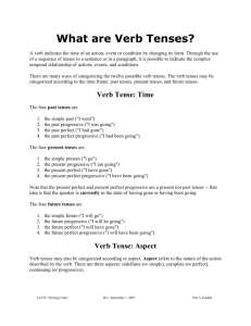 The Function of Verb Tenses