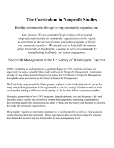 UWT Curriculum in Nonprofit Studies