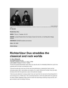 Richter/Uzur Duo straddles the classical and rock worlds