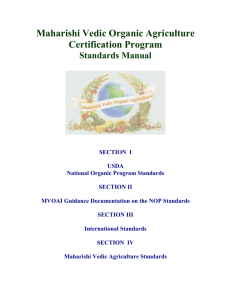 USDA National Organic Program Standards