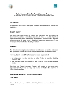 Advocacy Policy - Disability Services Commission