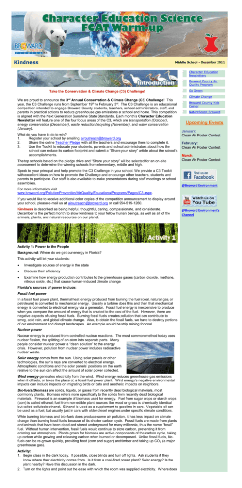 Character Education Newsletter For Middle