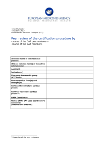 Peer review of the certification procedure