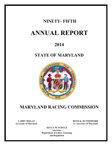 NINETY- FIFTH ANNUAL REPORT 2014 STATE OF MARYLAND