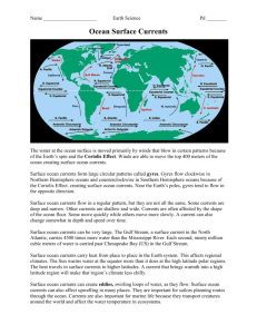 Ocean Surface Currents and Coriolis Effect Reading Activity