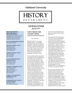 2014 History Department Newsletter