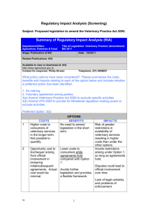 Regulatory Impact Analysis (RIA)