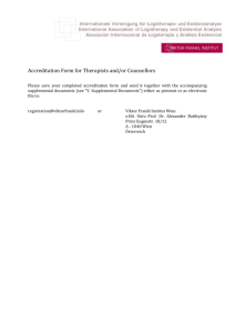 Accreditation Form: Therapists and Counsellors
