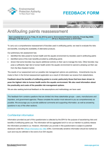 Antifouling paint reassessment feedback form