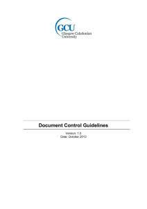 Document Control Guidelines - Glasgow Caledonian University