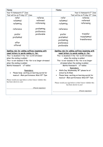 Spelling fer suffixes x7 test 13.06.14