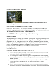 Introduction to Preservation Philosophy The Stephen Jacob House