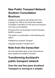 New Public Transport Network Southern Consultation Brochure