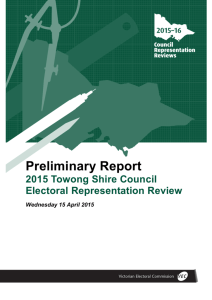 Towong Shire Council Preliminary report