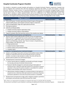 Cali Hosp Prepare Continuity Checklist